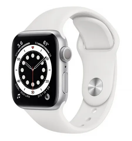 Умные часы Apple Watch Series 6 GPS MG283, 40мм, Алюминиевый корпус с Белым спортивным ремешком