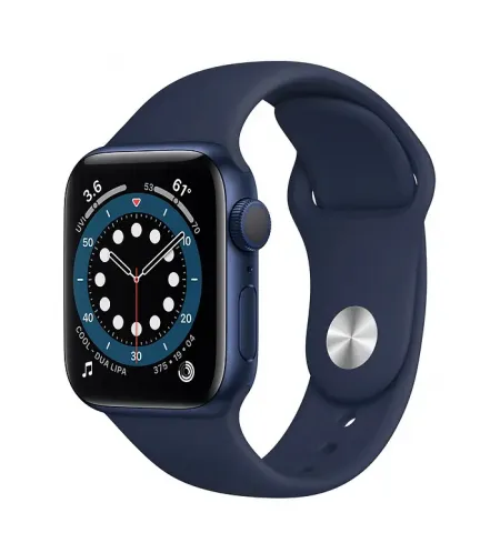 Умные часы Apple Watch Series 6 GPS, 40 мм, Алюминиевый корпус с темно-синей спортивной лентой