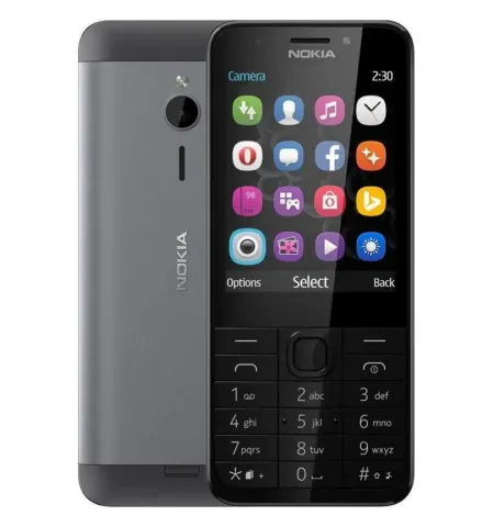 Telefon mobil Nokia 230 Dual-SIM, Argintiu inchis