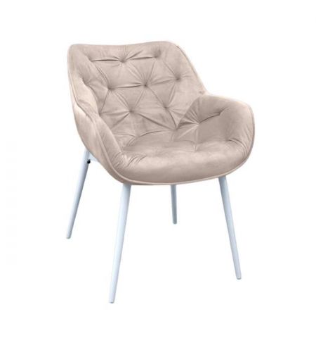 Scaun Lotus~Catifea ~ Capucino HLR-7+White legs