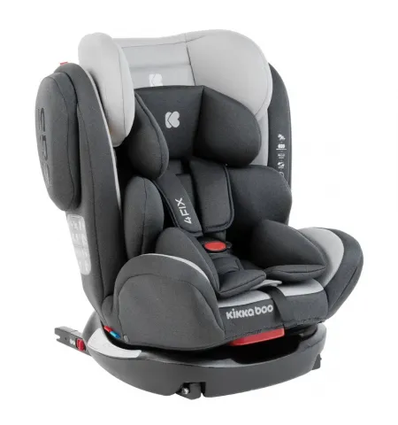 Детское автокресло 3-в-1 Kikka Boo 4 Fix DOUBLE ISOFIX, Группа 0+/1/2/3 (0-36 кг), Светло-серый