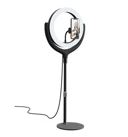Selfie Stick Devia Holder with LED lamp, Negru