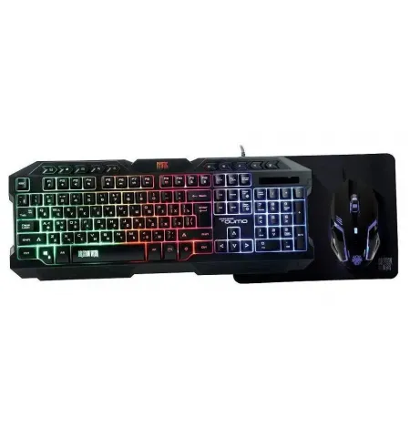 Set Tastatura + Mouse + Mouse Pad QUMO Mystic, Cu fir, Negru