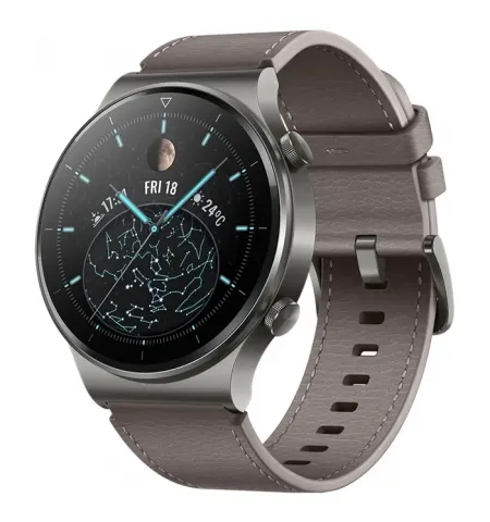 Спортивные/Тренировочные часы Huawei Watch GT2 Pro, 46мм, Каркас Titanium с кожаным ремешком