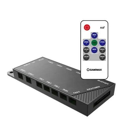 Ventilator Hub Gamemax PWM+RAINBOW Controller(V3.0), Negru