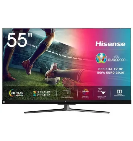 55" QLED SMART TV Hisense 55U8QF, 3840x2160 4K UHD, VIDAA U OS, Negru
