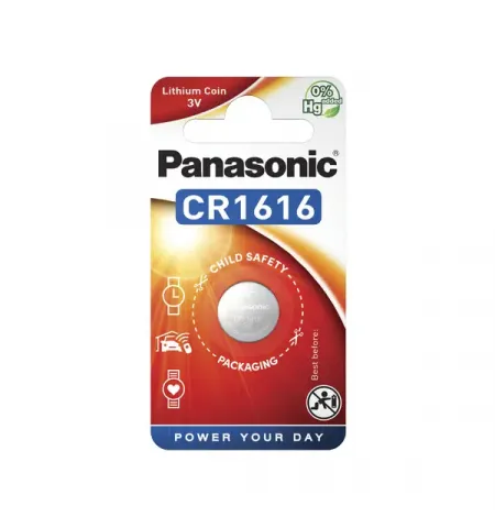 Дисковые батарейки Panasonic CR-1616EL, CR1616, 1шт.