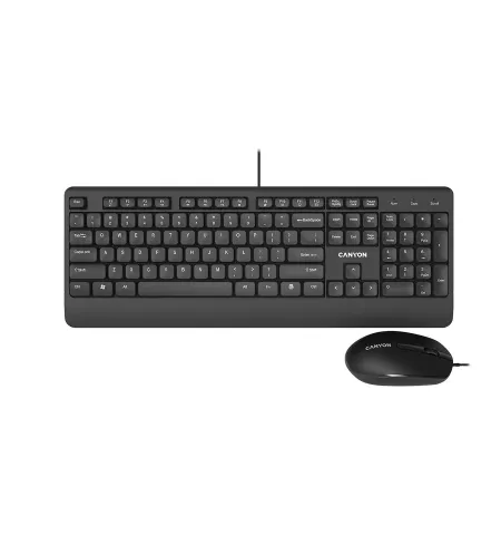 Set Tastatura + Mouse Canyon SET-14, Cu fir, Negru