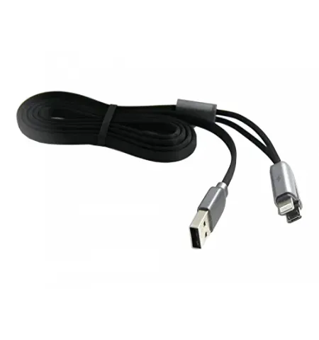 Кабель для зарядки и синхронизации Remax RC-025t, Lightning, micro-USB/USB Type-A, 1м, Чёрный