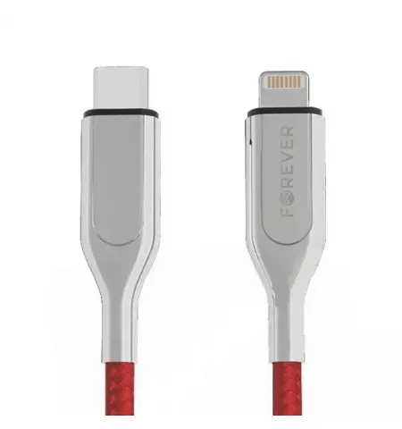 Cablu incarcare si sincronizare Forever Type-C to Lightning Cable (1.5M), USB Type-C/Lightning, 1,5m, Rosu