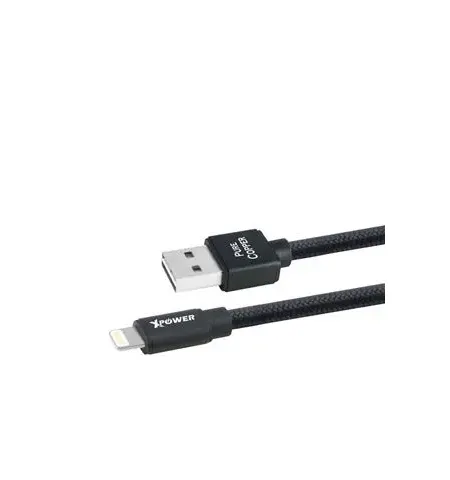 Cablu incarcare si sincronizare Xpower Lightning cable Nylon, USB Type-A/Lightning, 1m, Negru