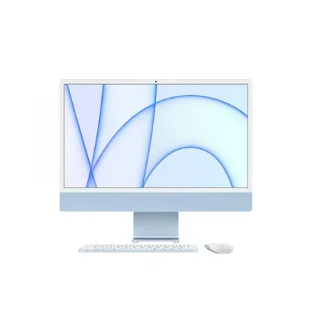 Computer All-in-One Apple iMac A2438, M1 with 8-core CPU and 8-core GPU, 16GB/512GB, macOS Big Sur, Albastru