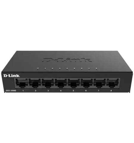 Switch de retea D-Link DGS-1008D, 8x 10/100/1000 Mbps