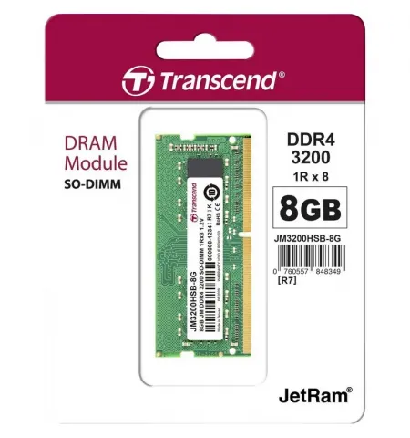 Memorie RAM Transcend JM3200HSB-8G, DDR4 SDRAM, 3200 MHz, 8GB, JM3200HSB-8G