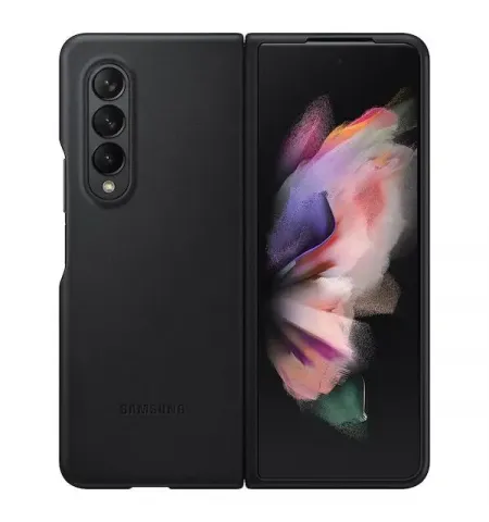 Чехол книжка Samsung Leather Cover for Galaxy Z Fold 3, Чёрный