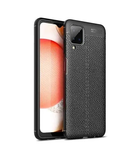 Husa Xcover Galaxy A12 - Leather, Negru