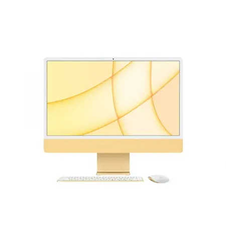 Computer All-in-One Apple iMac A2438, M1 with 8-core CPU and 8-core GPU, 16GB/512GB, macOS Big Sur, Galben