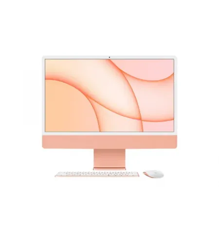 Computer All-in-One Apple iMac A2438, M1 with 8-core CPU and 8-core GPU, 16GB/512GB, macOS Big Sur, Portocaliu