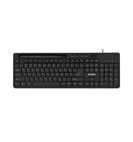 Tastatura SVEN KB-S302, Cu fir, Negru