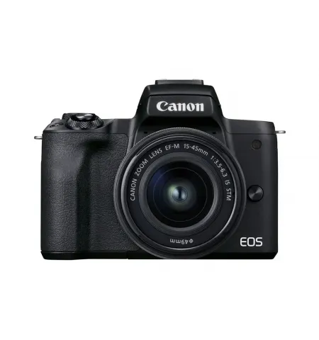 Aparat Foto Mirrorless Canon EOS M50 Mark II + EF-M 15-45 IS + EF-M 55-200 IS, Negru