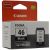 INK CARTRIDGE CANON PG-46, 15ML BLACK FOR PIXMA E404,464,484 & IP1600,2200
