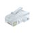 RJ45 MODULAR PLUG LC-8P8C-002/100, MODULAR PLUG 8P8C FOR SOLID CAT6 LAN CABLE, 30U” GOLD PLATED, 100 PCS/BAG