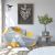 FOTOLIU PUF BEAN-BAG BALL GREY-YELLOW