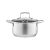 AMBITION, POT WITH GLASS LID, HUGO, 22 CM , 3.5 L, STAINLESS STEEL, HEAT-RESISTANT GLASS