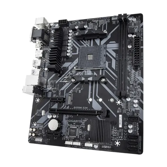 PLACA DE BAZA GIGABYTE B450M S2H, AM4, AMD B450, MICRO-ATX