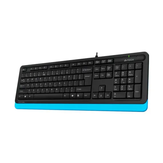 TASTATURA A4TECH FK10, CU FIR, NEGRU/ALBASTRU