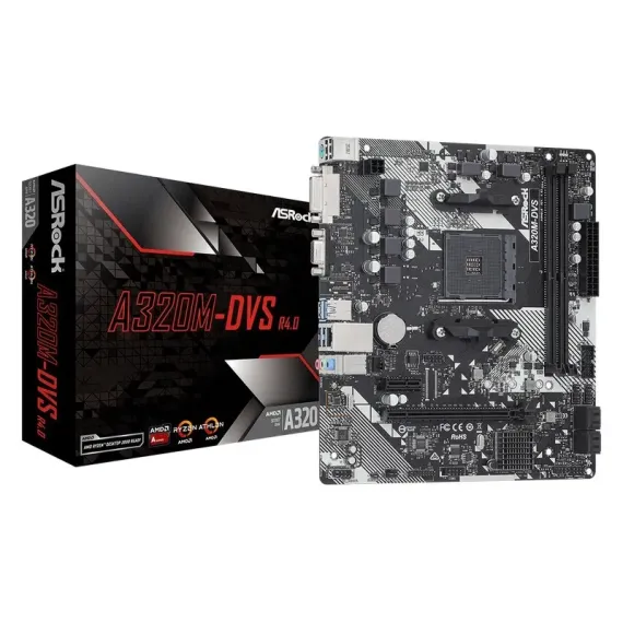 PLACA DE BAZA ASROCK A320M-DVS R4.0, AM4, AMD A320, MICRO-ATX