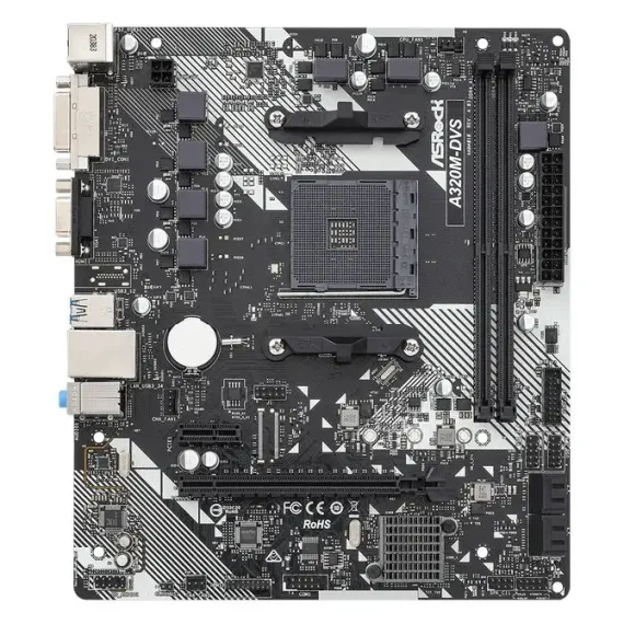 PLACA DE BAZA ASROCK A320M-DVS R4.0, AM4, AMD A320, MICRO-ATX