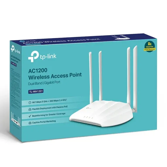 БЕСПРОВОДНАЯ ТОЧКА ДОСТУПА TP-LINK TL-WA1201, 300 МБИТ/С, 867 МБИТ/С, БЕЛЫЙ
