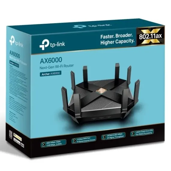 ROUTER FARA FIR TP-LINK ARCHER AX6000, NEGRU