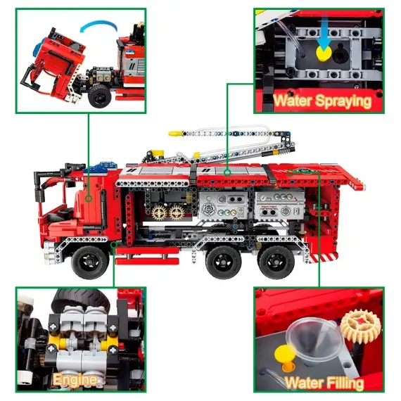 CONSTRUCTOR XTECH FIRE TRUCK WITH WATER SPRAYING