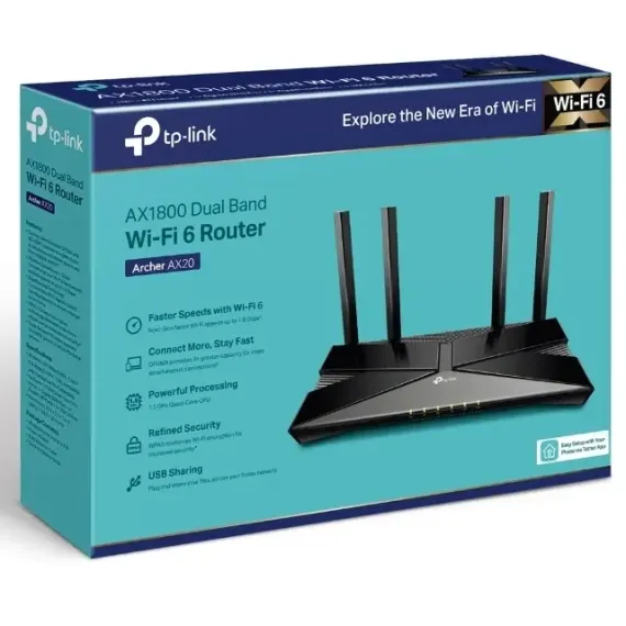 ROUTER FARA FIR TP-LINK ARCHER AX20, NEGRU