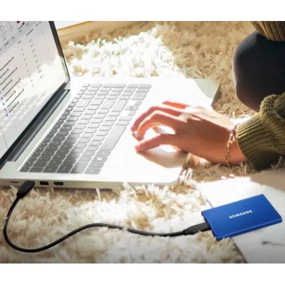 SSD PORTABIL EXTERN SAMSUNG PORTABLE SSD T7, 500 GB, ALBASTRU (MU-PC500H/WW)