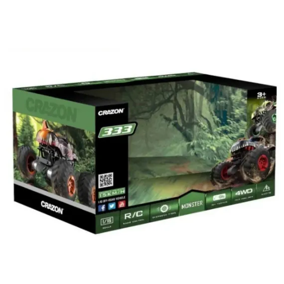 РАДИОУПРАВЛЯЕМАЯ ИГРУШКА CRAZON OVERSIZE WHEEL CROSS-ROAD, 1:16, ЗЕЛЁНЫЙ (333-DJ19162)