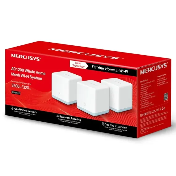 SISTEM WI-FI MESH MERCUSYS HALO S12(3-PACK), ALB