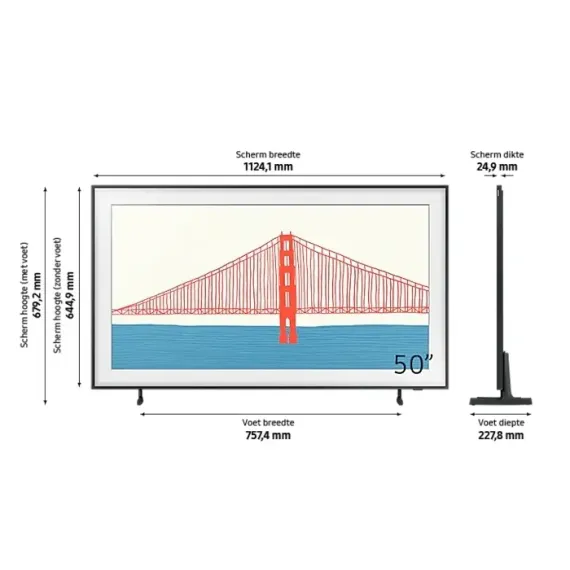 50" QLED SMART ТЕЛЕВИЗОР SAMSUNG QE50LS03AAUXUA, 3840 X 2160 4K, TIZEN, ЧЁРНЫЙ