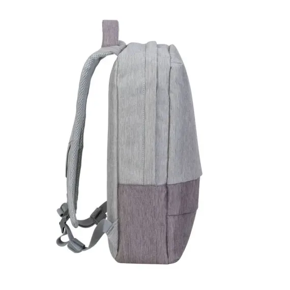 РЮКЗАК ДЛЯ НОУТБУКА RIVACASE PRATER, 15.6", ПОЛИЭСТЕР, СЕРЫЙ/МОККО