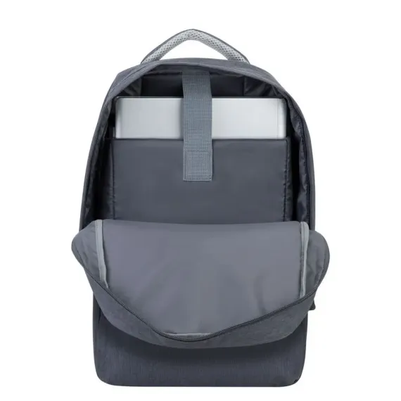 РЮКЗАК ДЛЯ НОУТБУКА RIVACASE PRATER, 15.6", ПОЛИЭСТЕР, ТЁМНО-СЕРЫЙ