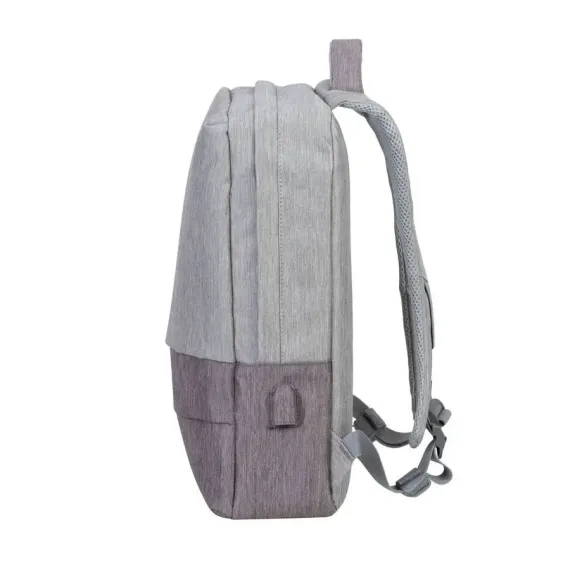 РЮКЗАК ДЛЯ НОУТБУКА RIVACASE PRATER, 15.6", ПОЛИЭСТЕР, СЕРЫЙ/МОККО