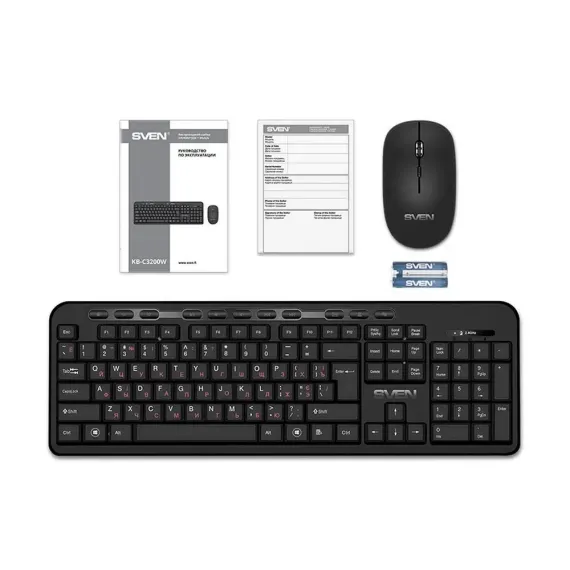 SET TASTATURA + MOUSE SVEN KB-C3200W, FARA FIR, NEGRU
