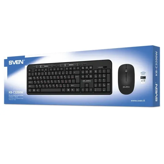 SET TASTATURA + MOUSE SVEN KB-C3200W, FARA FIR, NEGRU