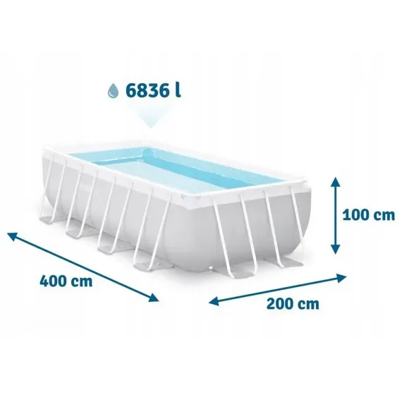 PISCINA CU CADRU METALIC INTEX METAL FRAME, 6836L, GRI, 26788