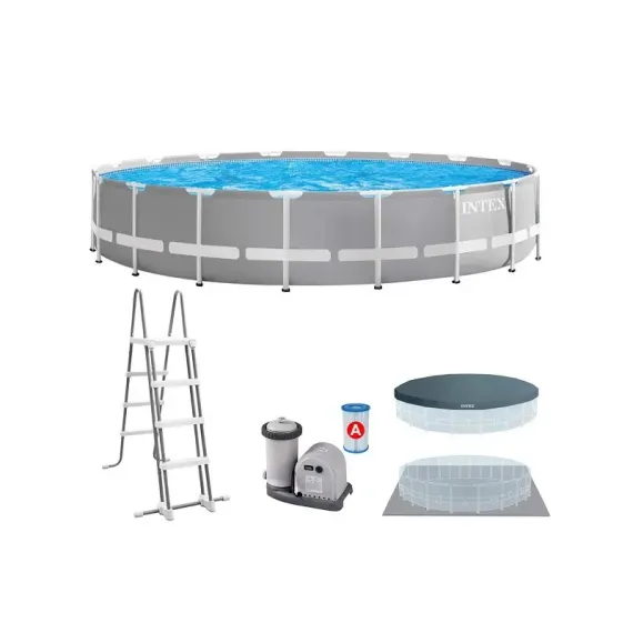 PISCINA CU CADRU METALIC INTEX PRISM FRAME POOL, 16805L, GRI, 26726