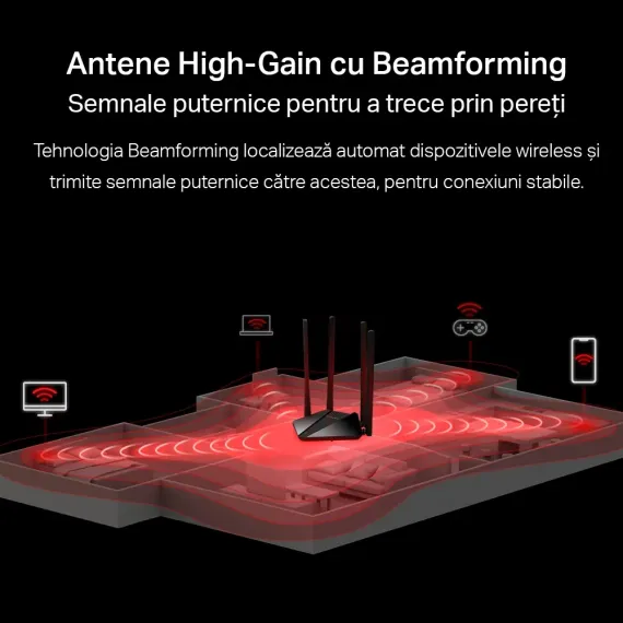 БЕСПРОВОДНОЙ МАРШРУТИЗАТОР MERCUSYS MR30G, ЧЁРНЫЙ