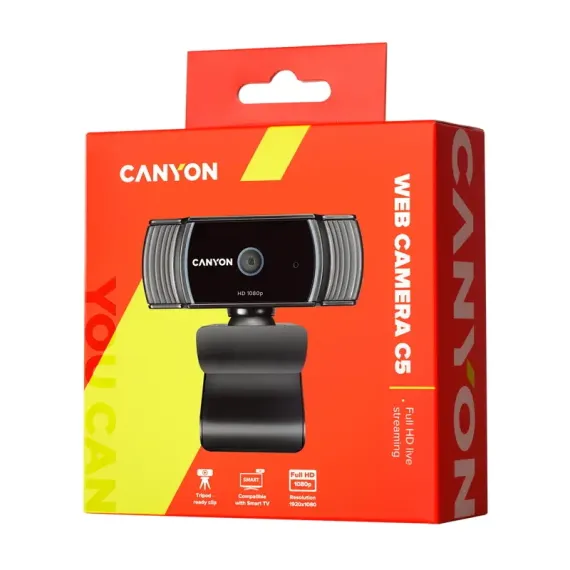 CAMERA WEB CANYON C5, FULL-HD 1080P, NEGRU