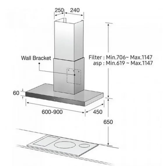 HOTA INCORPORABILA SAMSUNG NK24M5060SS/UR, ARGINTIU